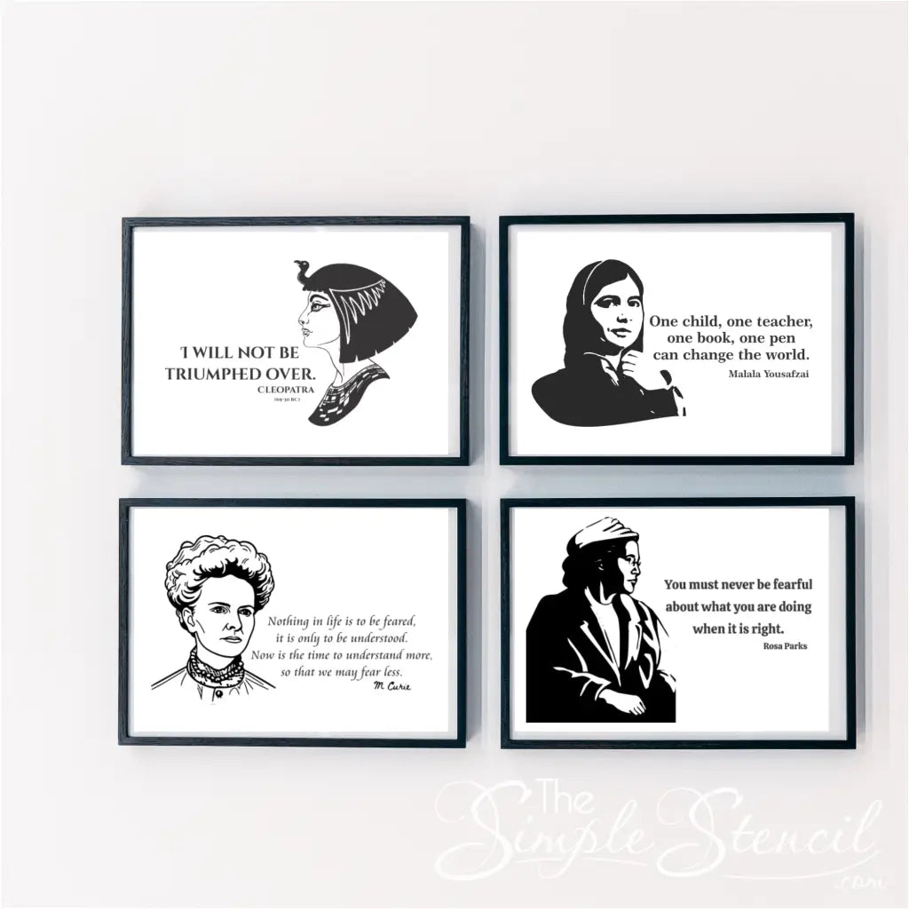 A collection of wall decals, posters and canvas prints to display in your school, classroom or work spaces for women's history month in March.