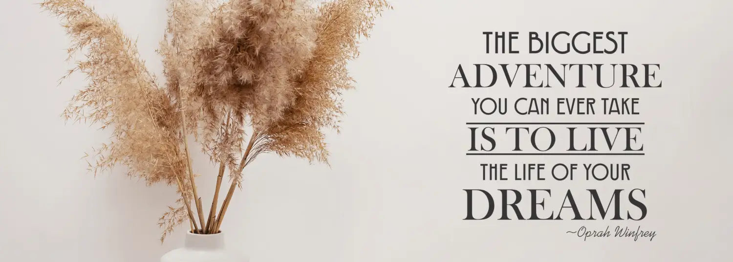 A large collection of popular inspirational quotes designed into beautiful wall decals that are easy to apply, look painted on and removable when you're ready for a change!