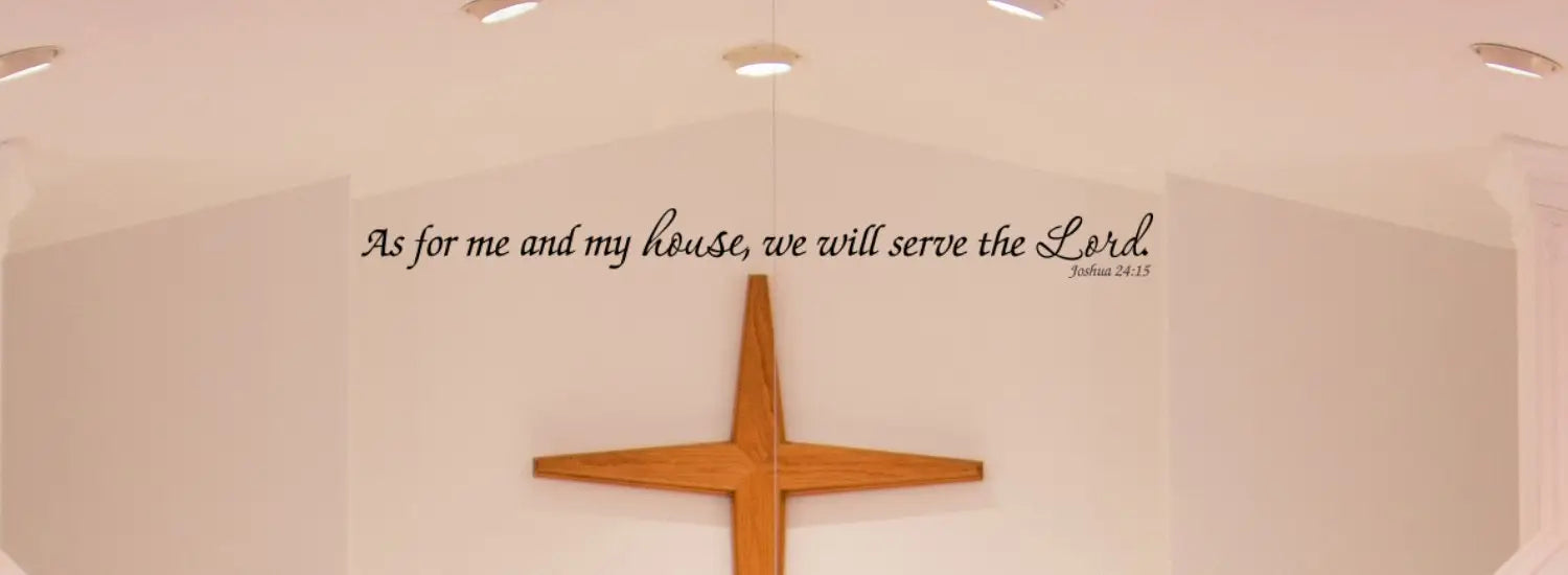 A collection of vinyl wall decals and bible verse scripture stencil art to decorate the walls and windows of your church chapel and other worshipping areas.
