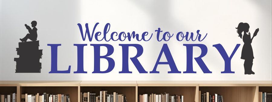 Educational vinyl wall decal for school library decor to inspire reading and learning.