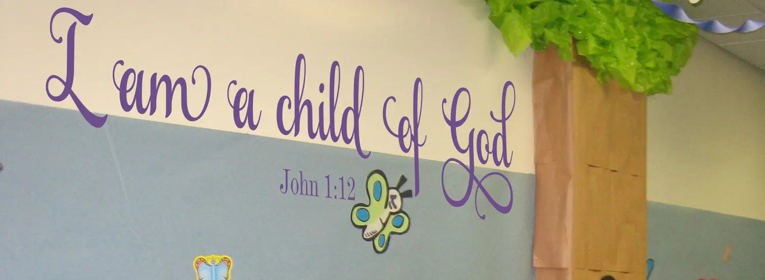Children's sunday school classroom wall decals for your church to beautify and inspire in the places children learn the scriptures and gather to celebrate Christ.
