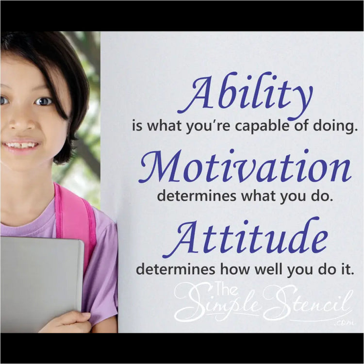 Ability Motivation Attitude Wall Quote