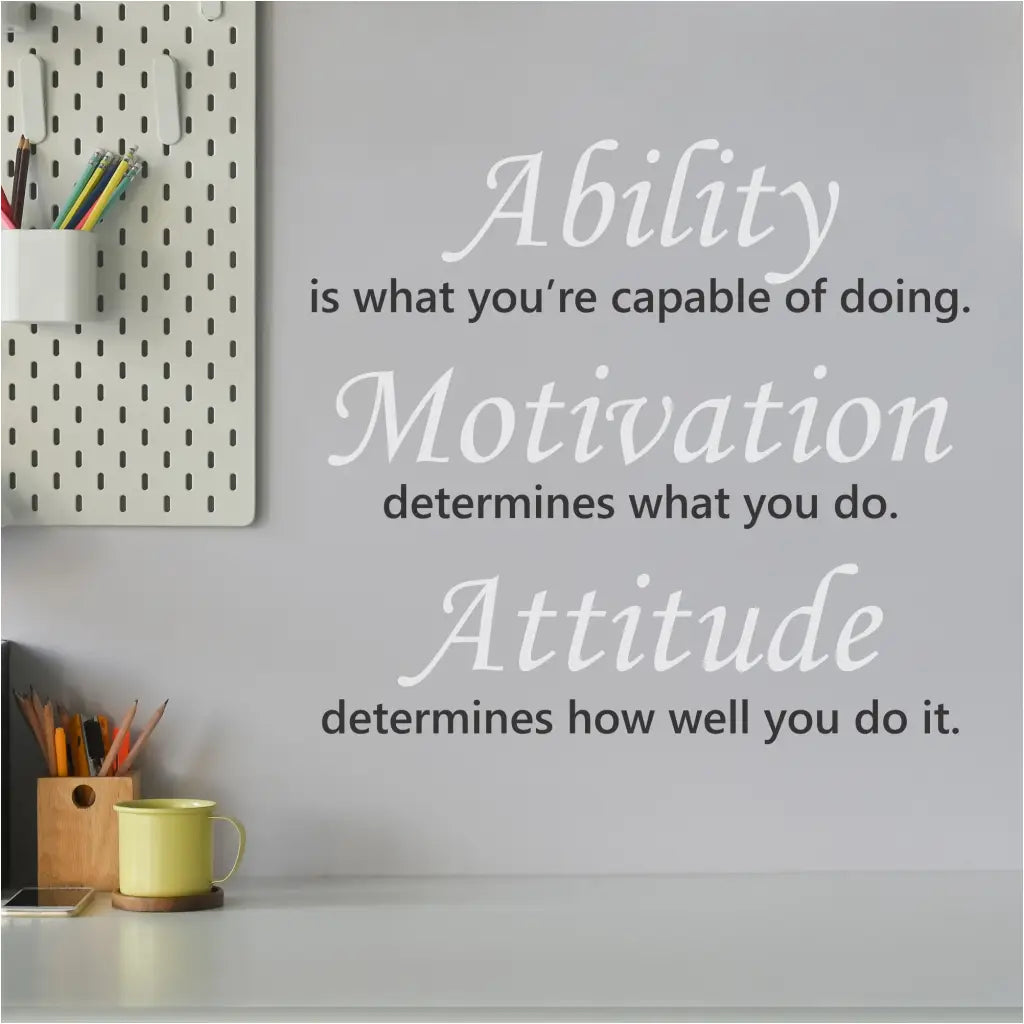 Ability Motivation Attitude Wall Quote