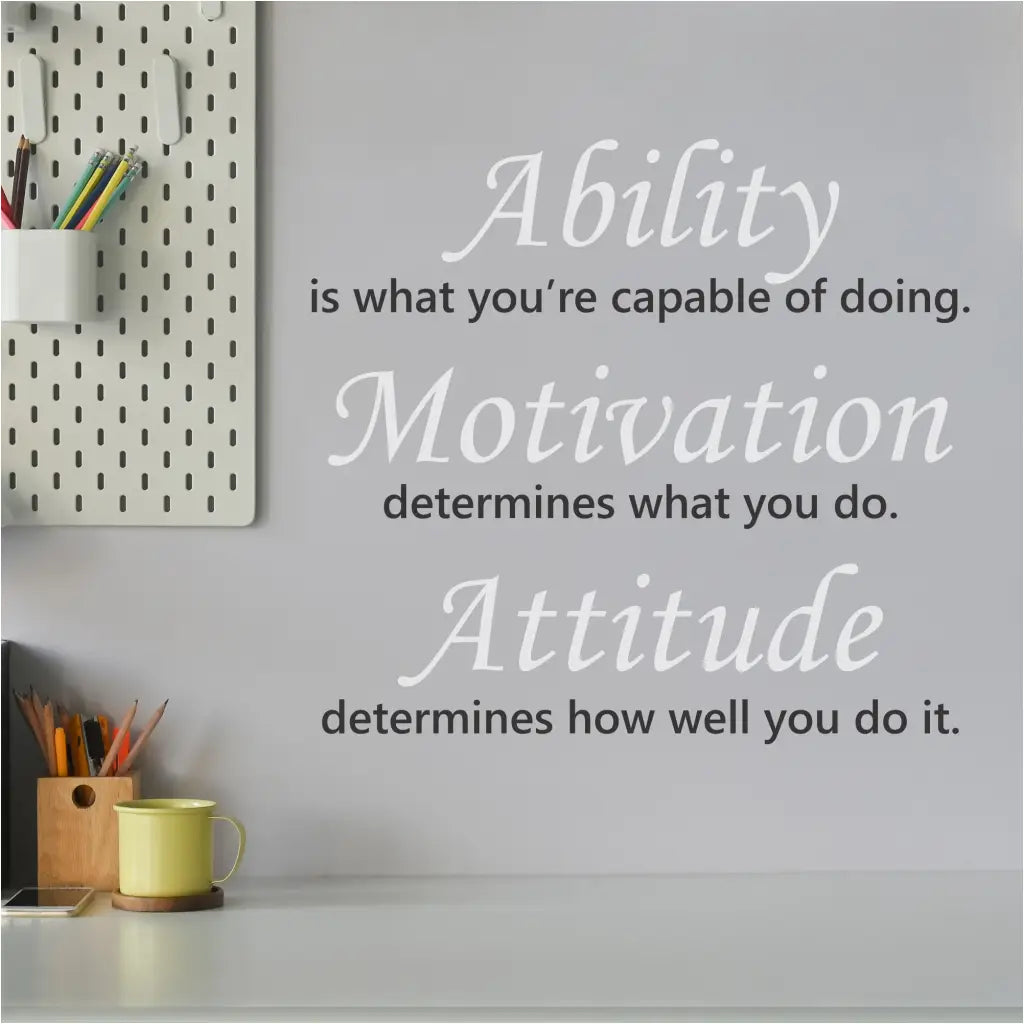 Ability Motivation Attitude Wall Quote