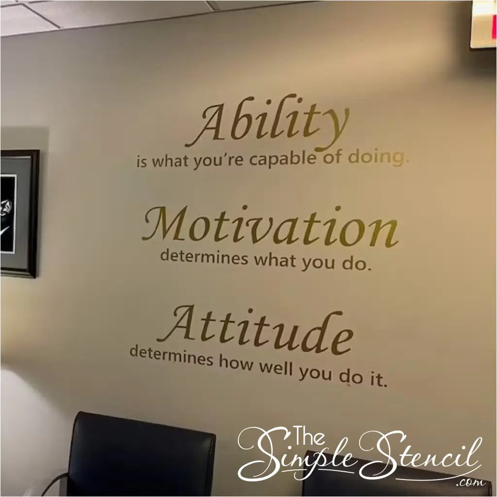 Ability Motivation Attitude Wall Quote