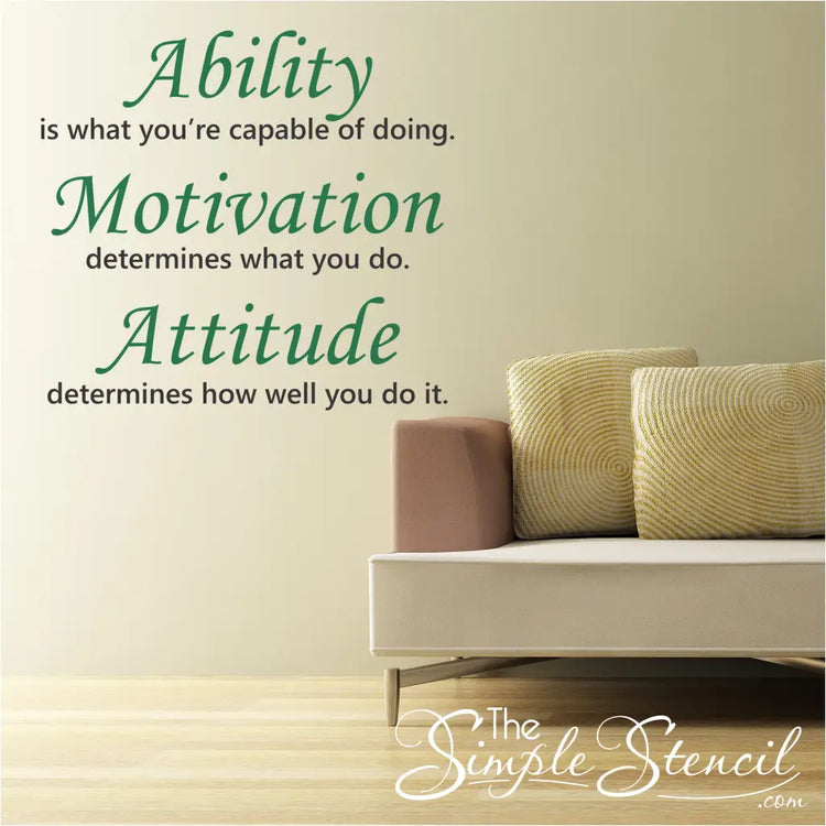 Ability Motivation Attitude Wall Quote