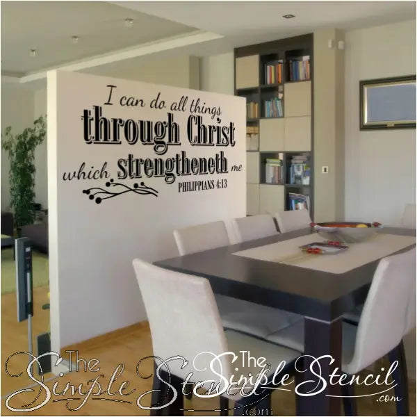 I Can Do All Things Through Christ Philippians 4:13 Niv | Wall Decal Stencil Decor