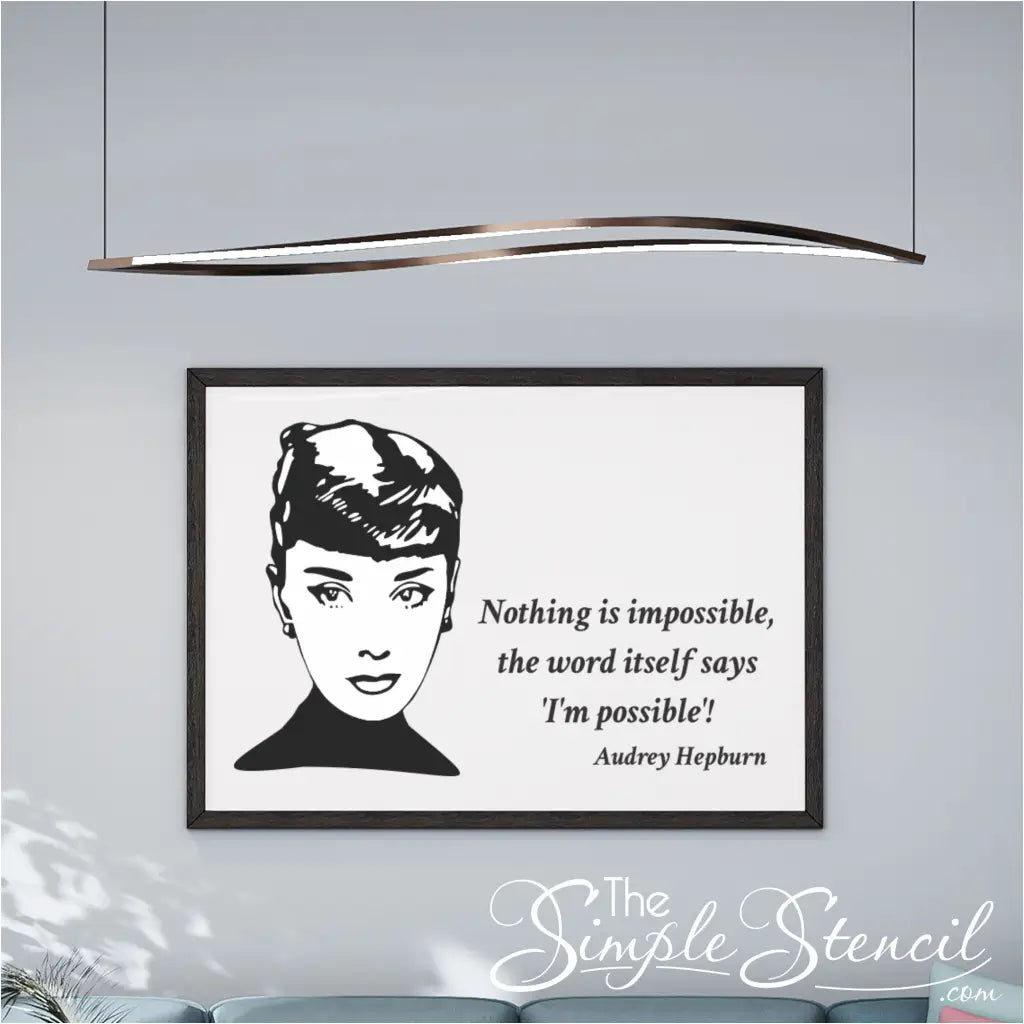 Audrey Hepburn canvas print in a fashion boutique: A large Audrey Hepburn canvas print displayed in a fashion boutique, celebrating timeless style and inspiring confidence.