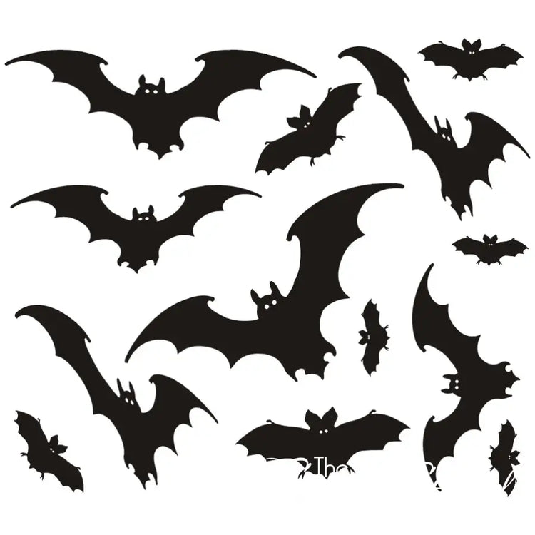 Bats! - Each of these bat shapes is included in your wall decal bat pack! apply them to any smooth surface for instant spookiness in your halloween and haunted house decorating.