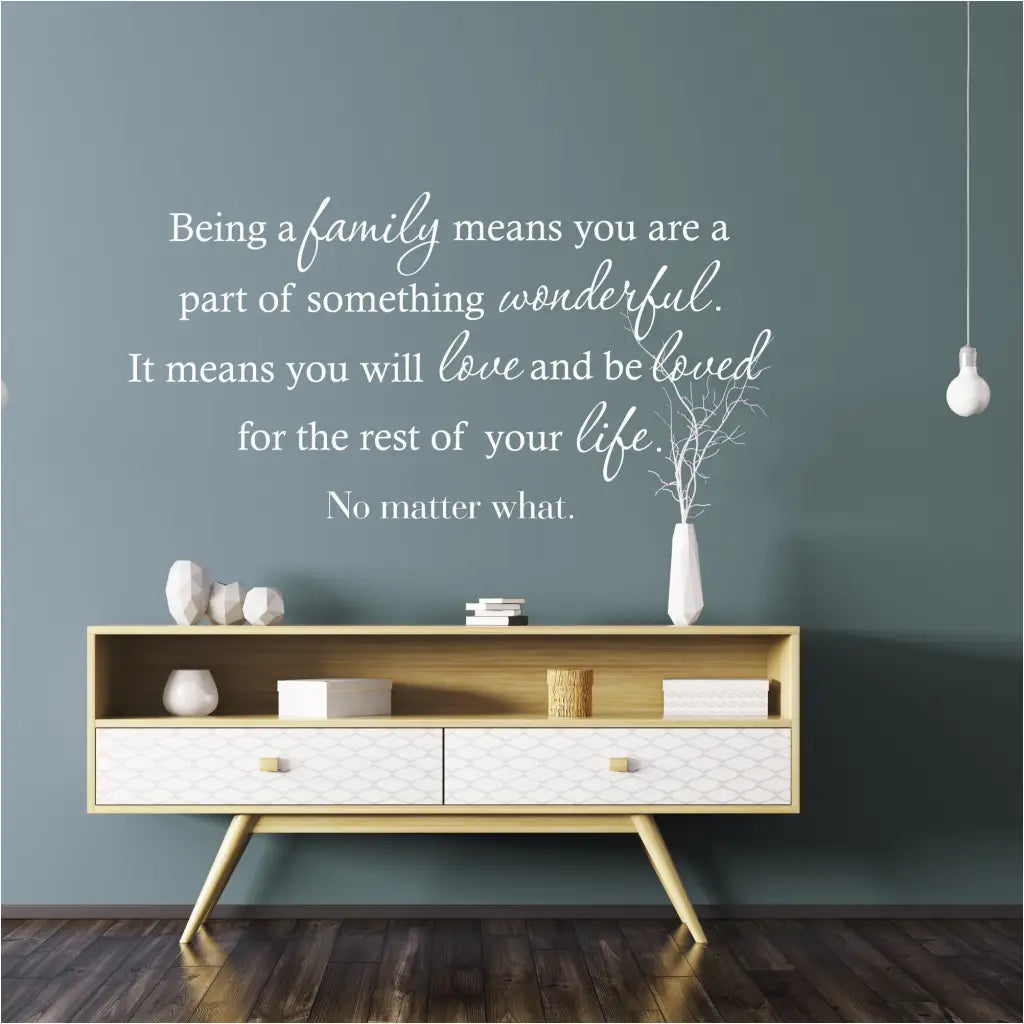 Being A Family Means... Wall Quote Decal Room Decor Idea