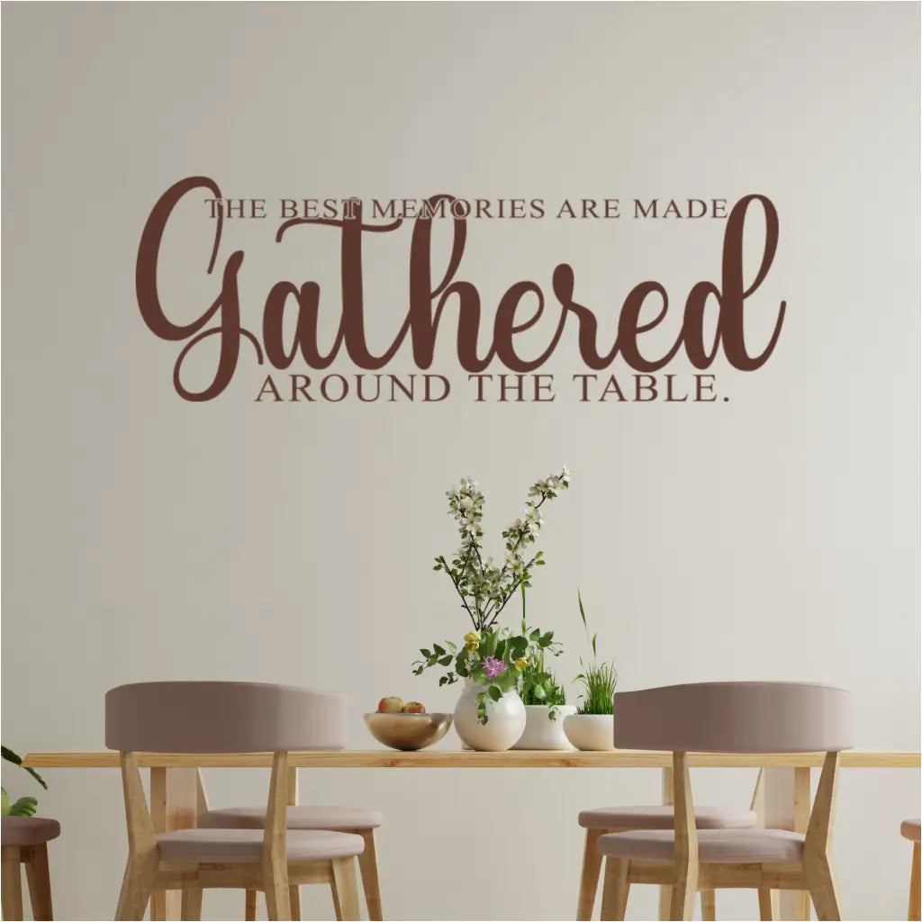 Enrich your dining room with a heartwarming wall decal that celebrates the joy of gatherings. - By TheSimpleStencil.com
