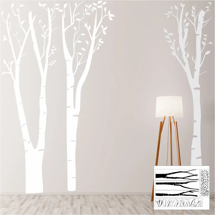 Birch tree wall decals create a forest in any room or on any wall using these easy peel and stick decals. 