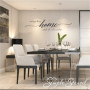"Bless this home and all who enter" vinyl wall decal, an elegant and inspiring addition to your dining room décor.