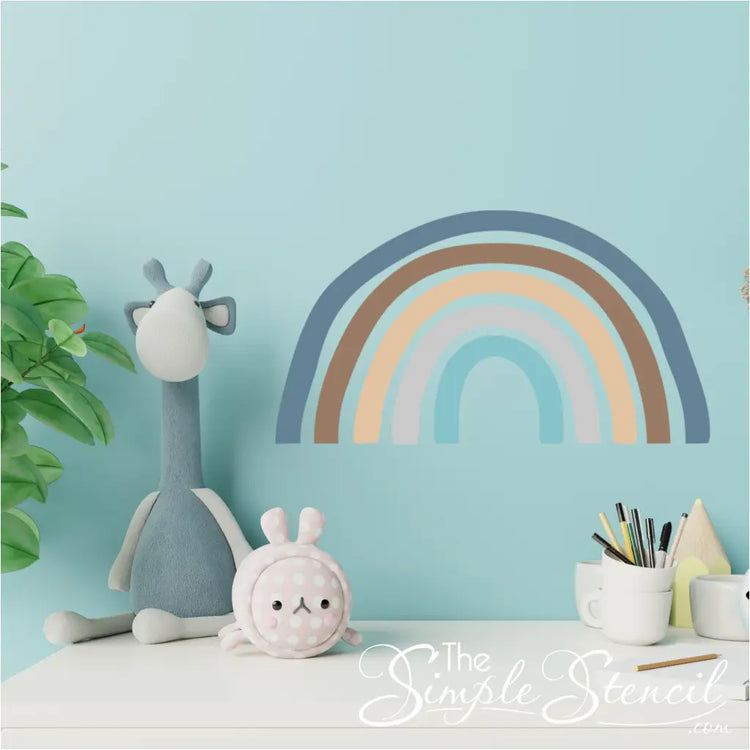 Boho Rainbow Wall Decal Mural 24W X 13H / Natural Hues