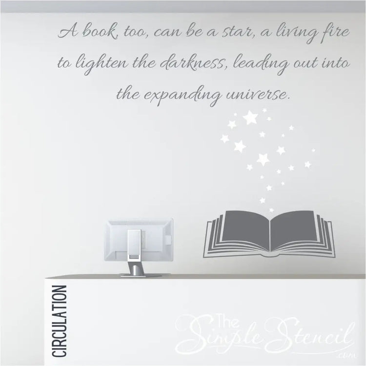 Books With Star Power | Library Wall Decal