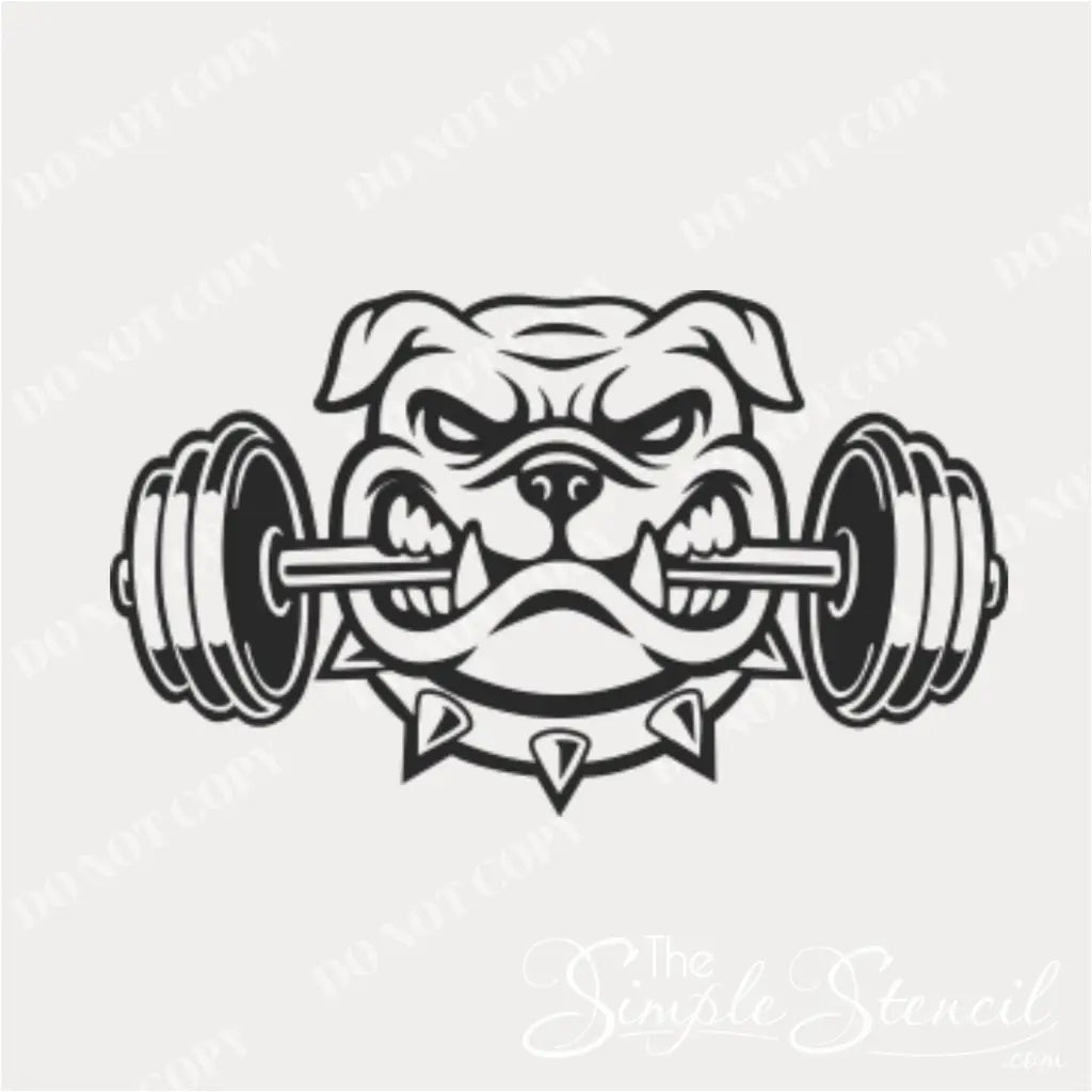 Close-up of Bulldog Weightlifting Decal, showcasing detailed design and high-quality vinyl.