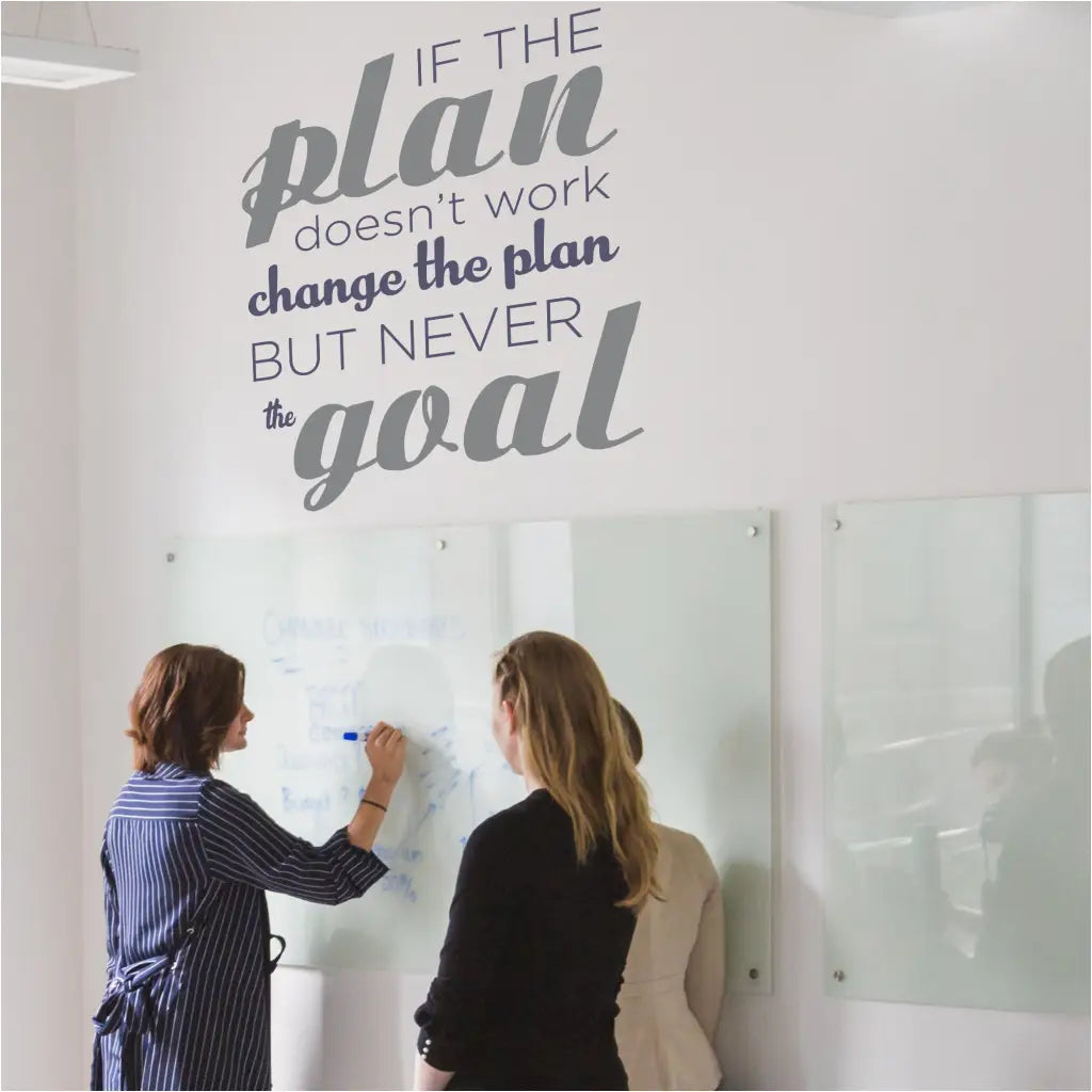 Change The Plan Never Goal | Office Wall Art Decal