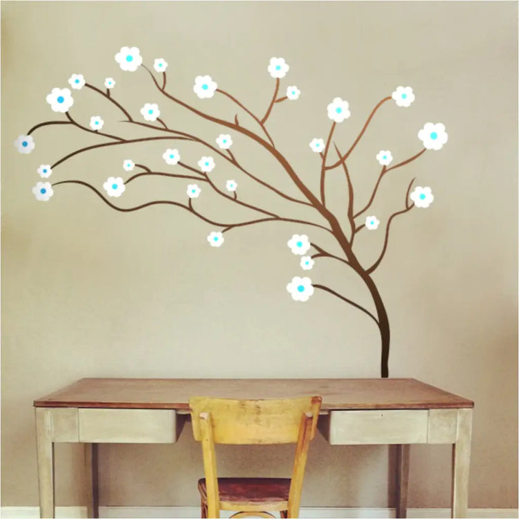 Cherry blossom tree vinyl wall decal by The Simple Stencil creates a relaxing atmosphere anywhere it's placed.