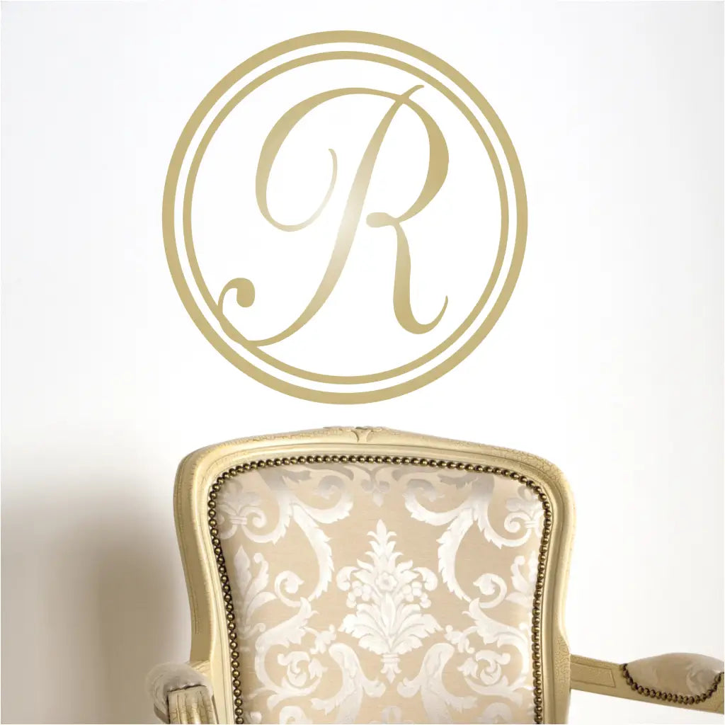 Classic Round Script Initial Monogram