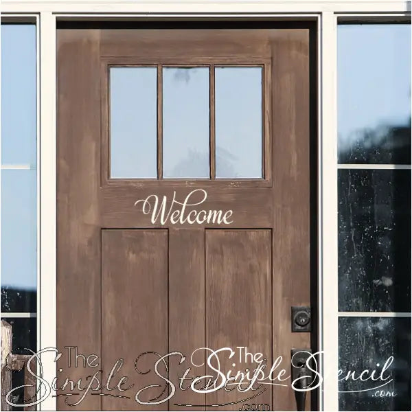 Cursive Script Welcome Decal For Door