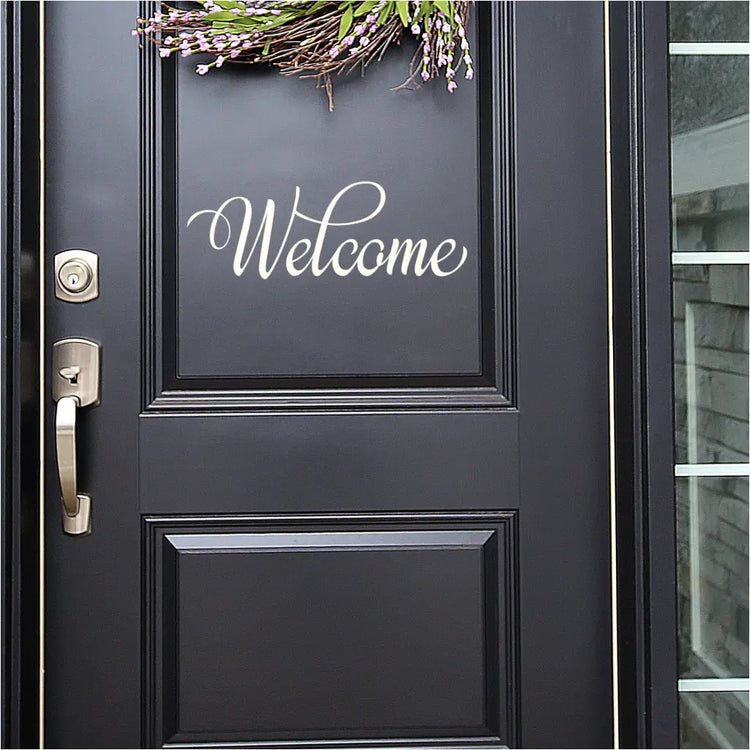 Cursive Script Welcome Decal For Door