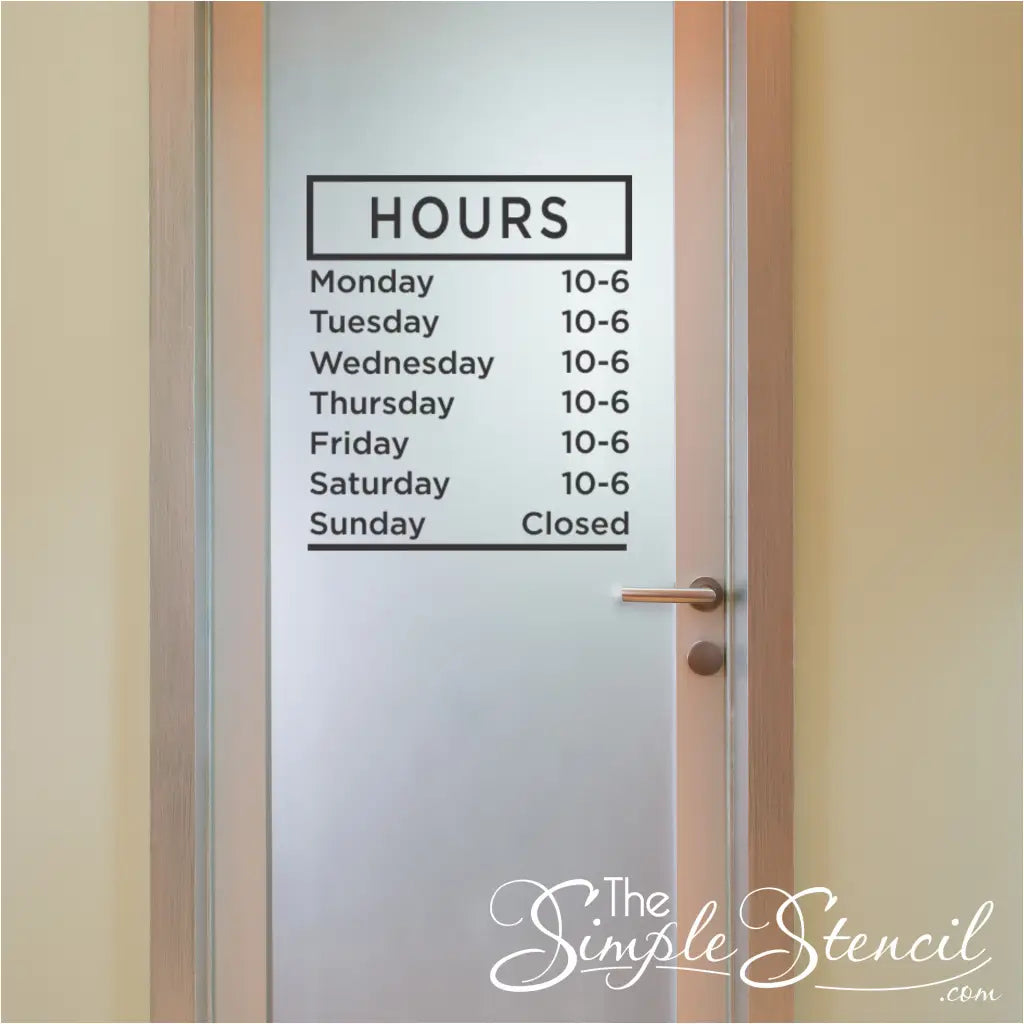 Business hours good decal for shop store shipping business signs