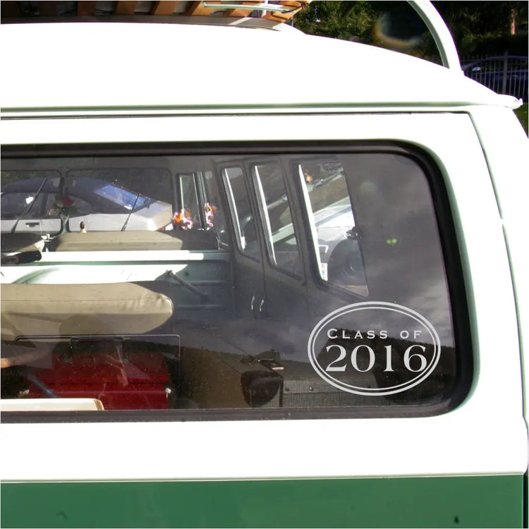Custom Class of (Your year of choice) Monogram Decal \ Premium quality decals in your choice of over 80 colors to match your school colors and celebrate your graduate. Many sizes available for car windows to large graduation party decorations.