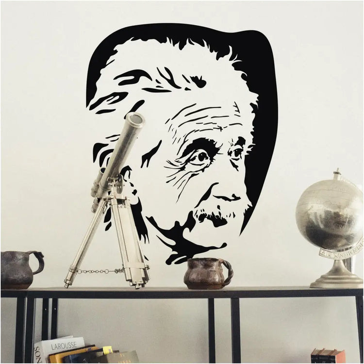 Einstein Face Silhouette Wall Art