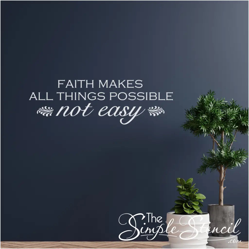 Scripture decal showcased on church wall: Proclaiming the message of salvation and grace. Faith Based Decals By The Simple Stencil