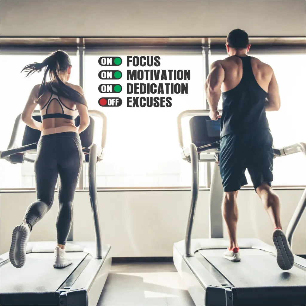 A motivational wall or window display by Simple Stencils are a great way to decorate and motivate your workout areas or gym walls