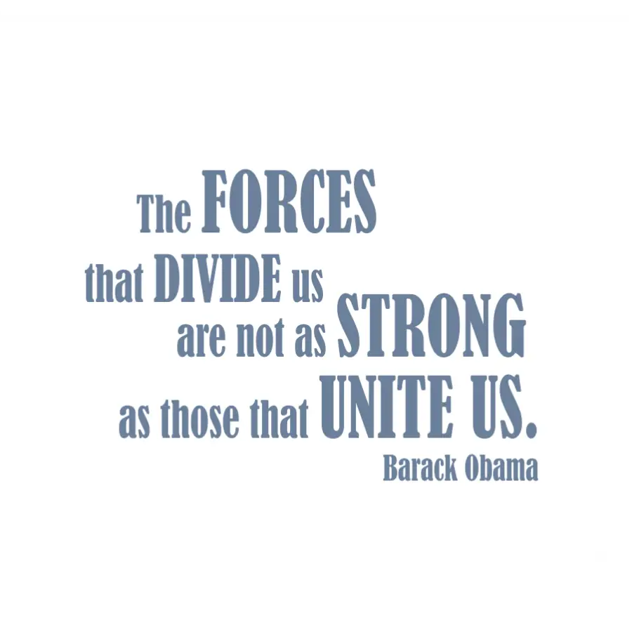 The Forces That Divide Us Quote By Barack Obama | Inspirational Black History Wall Decals