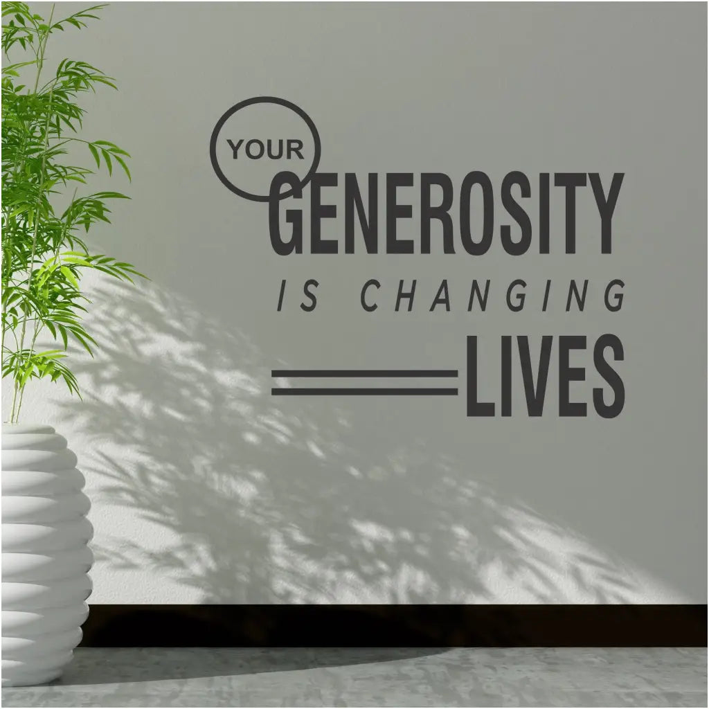 Your Generosity Is Changing Lives | Church Giving Box Decal