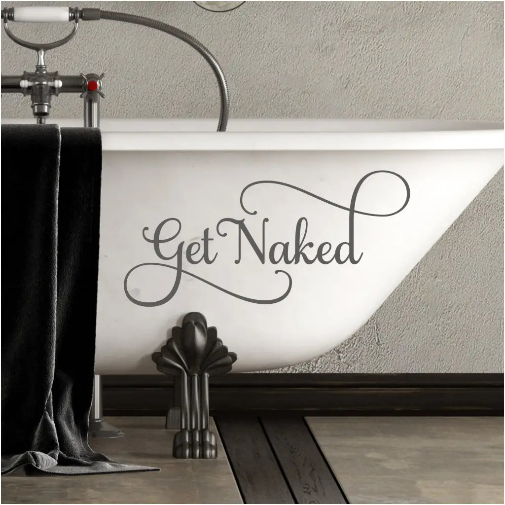 Get Naked Bathroom Wall Decal Transfer