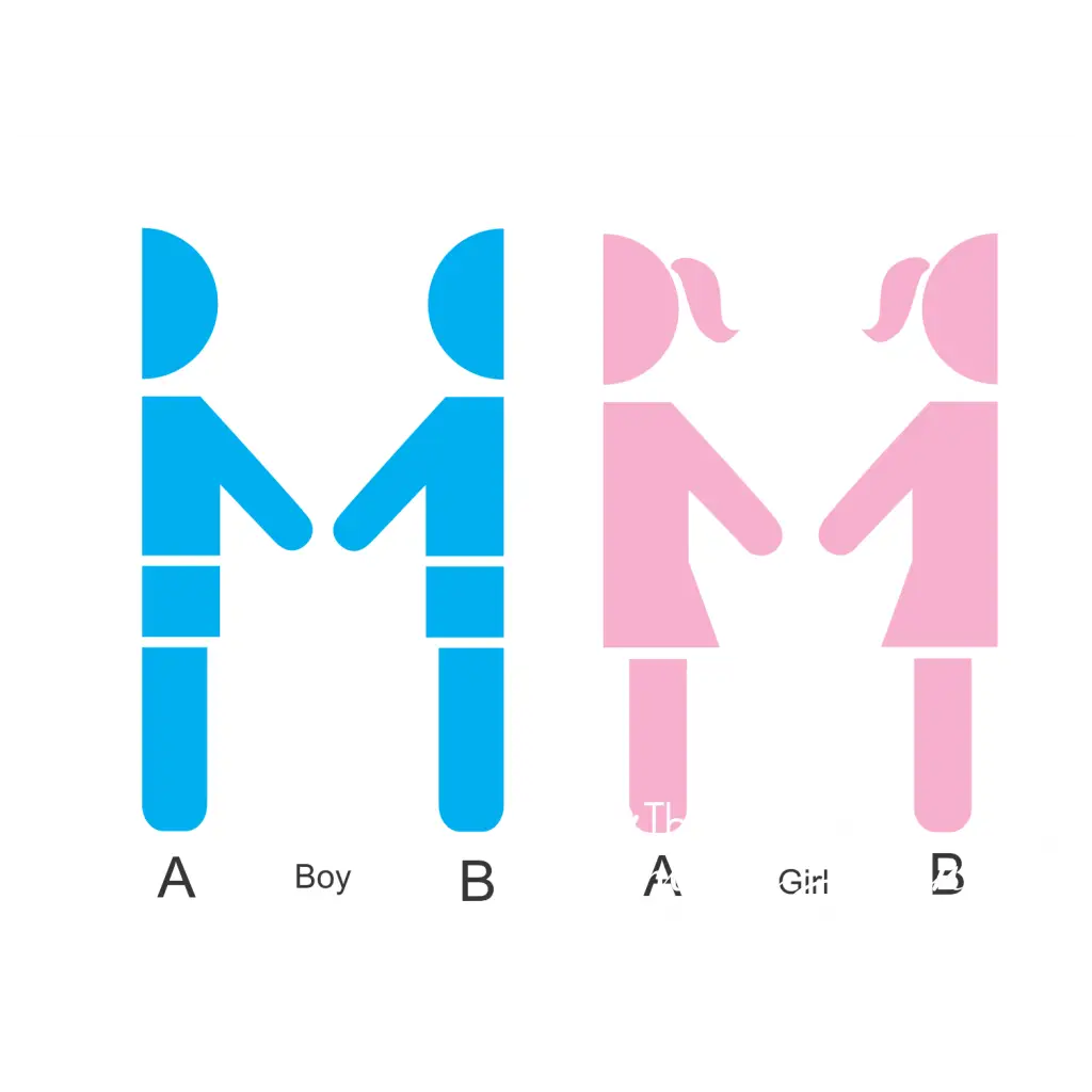 Girl & Boy Restroom Door Silhouette Decals | Large Colorful Rest Room Signs