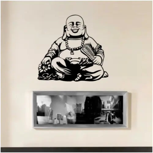 This happy Buddha wall decal will add a sense of peace wherever it's placed. Easy to install and remove vinyl wall decals by The Simple Stencil