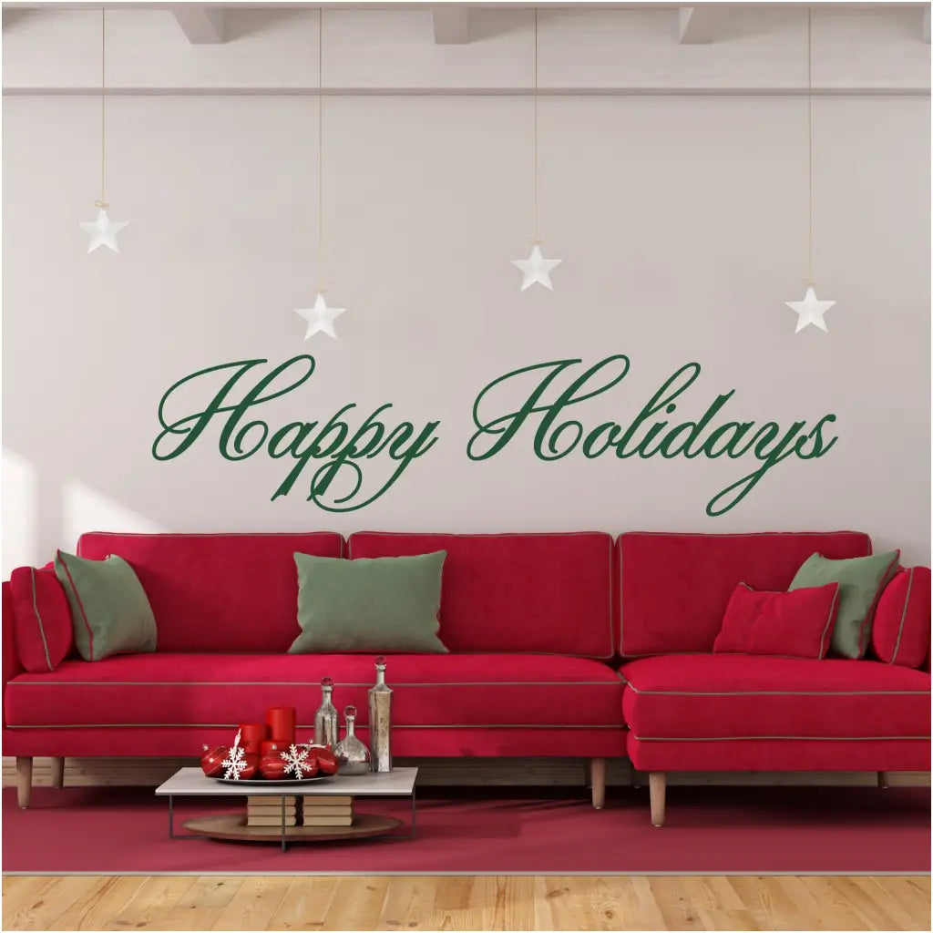Happy Holidays Fancy Wall Word Art