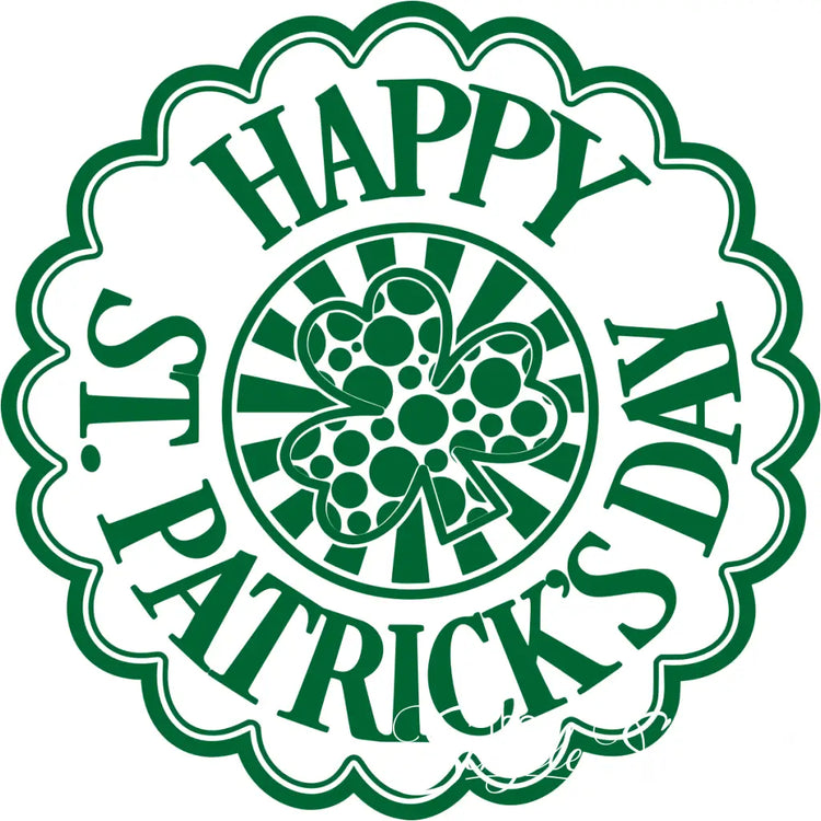 Happy Saint Patricks Day Circle - Removable Wall Decal