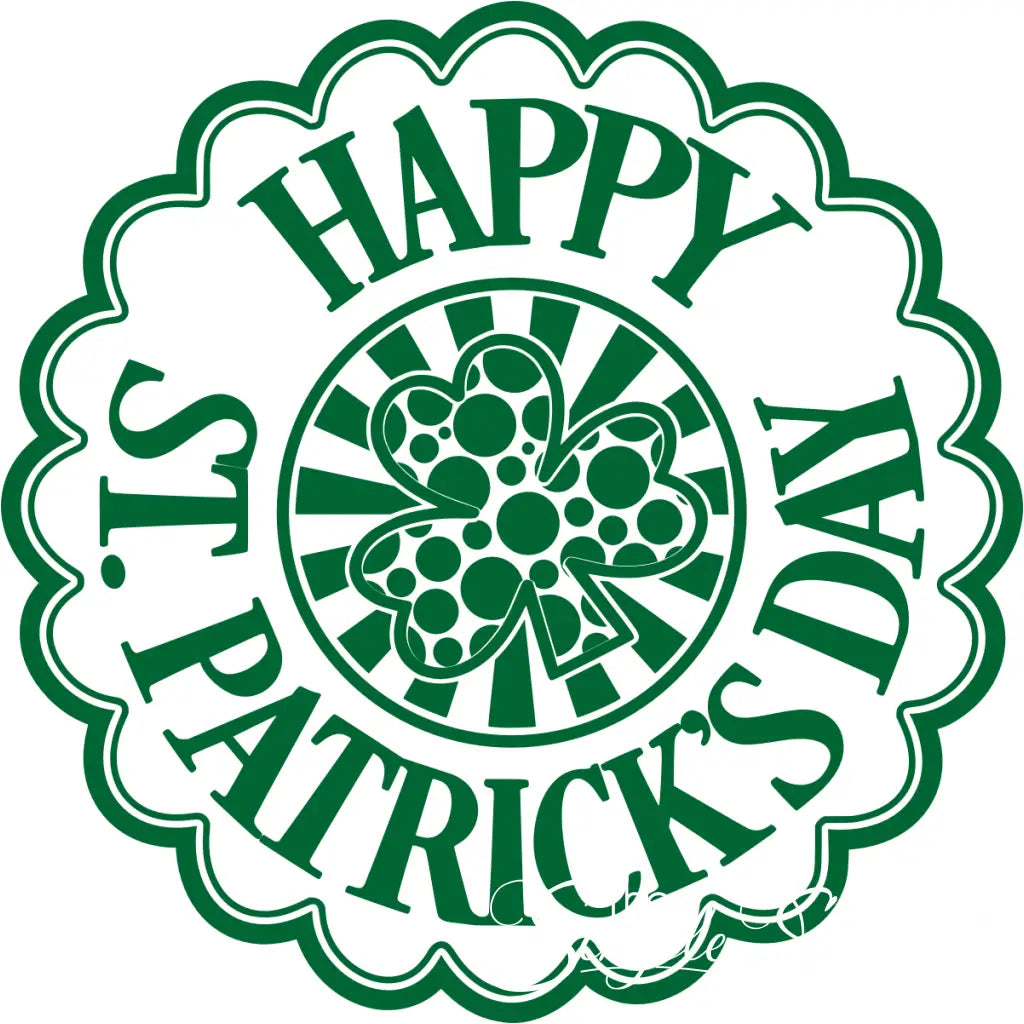 Happy Saint Patricks Day Circle - Removable Wall Decal