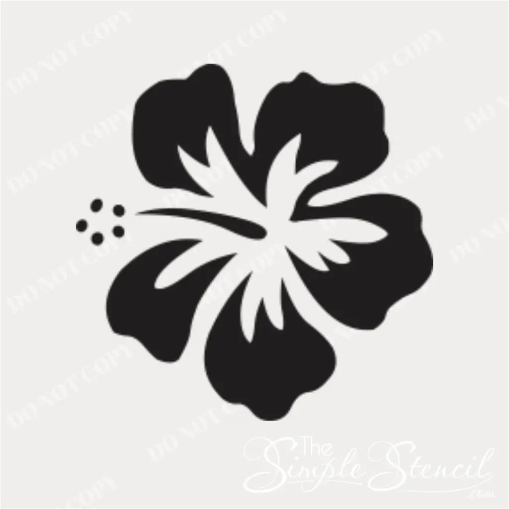 Close view of a hibiscus vinyl wall sticker, highlighting the intricate details of the petals.