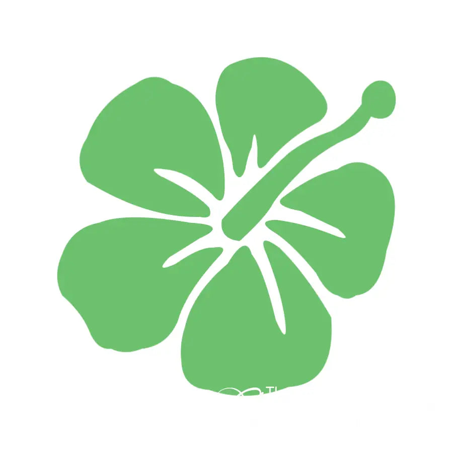 Close up view of our Hibiscus Vinyl Decal that is available in many sizes and colors for adding instant beach decor to your beach home or summer inspired room decor. By TheSimpleStencil.com