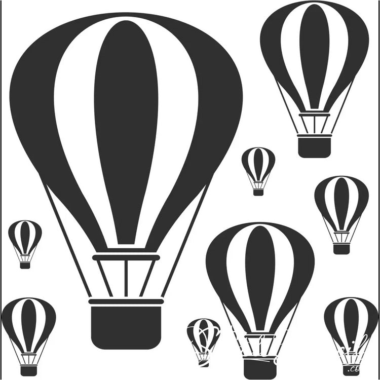 Hot Air Balloon Wall Art Decal | Removable Kids Play Room Stickers