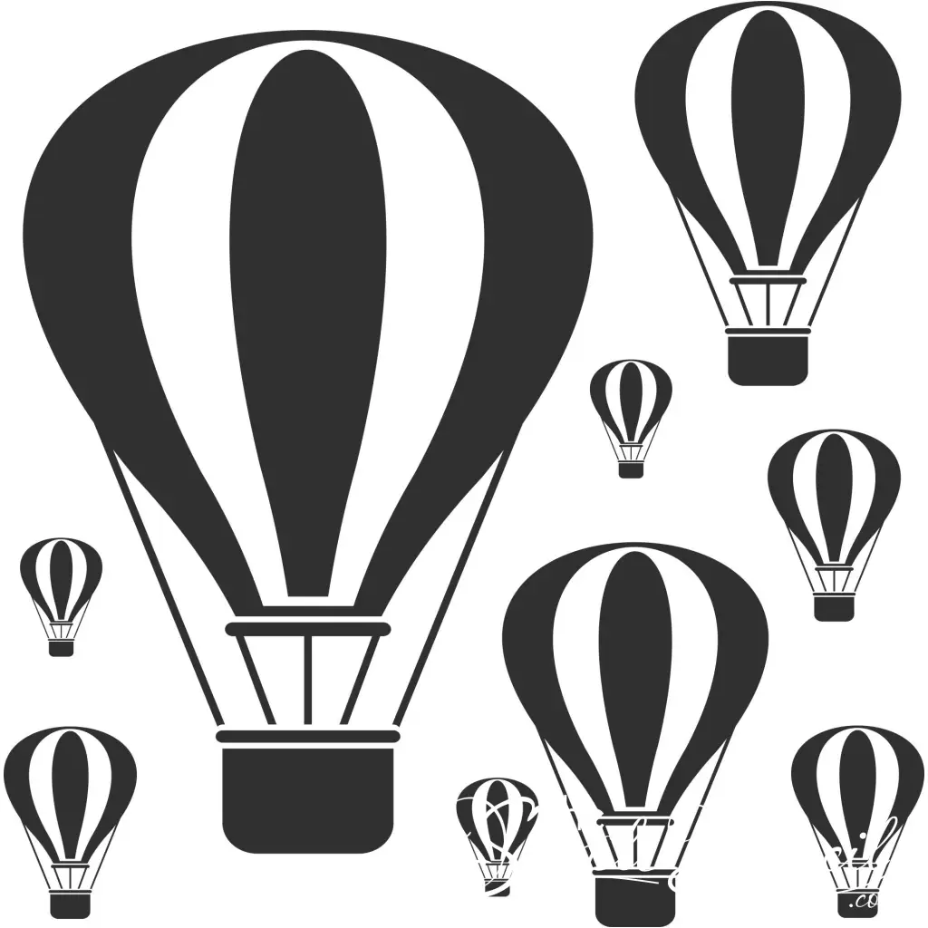 Hot Air Balloon Wall Art Decal | Removable Kids Play Room Stickers