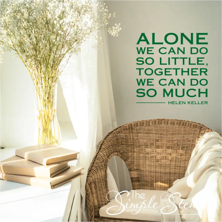 Motivational wall art with an empowering message by Helen Keller.