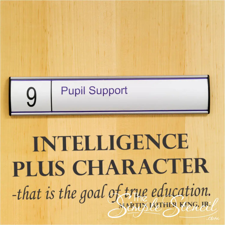 Wall Decal - Intelligence plus character that is the goal of a true education. Martin Luther King Jr. Quote for Black History Month, MLK Day or Juneteenth celebrations in schools, churches, community centers, etc.