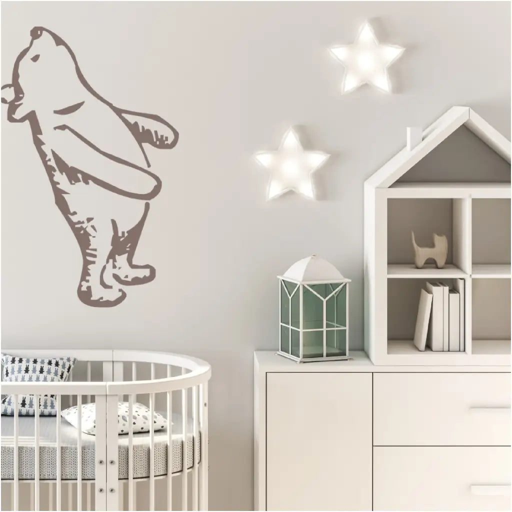 Winnie the pooh classic pooh bear design wall decal for baby nursery, playroom or anywhere you want to keep looking up!