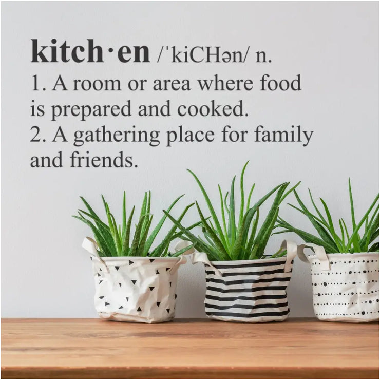 Kitchen definition vinyl wall art decal by The Simple Stencil to dress up your kitchen walls in minutes!