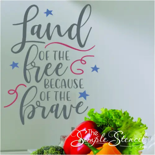 Land Of The Free Because Brave | Vinyl Wall Decal