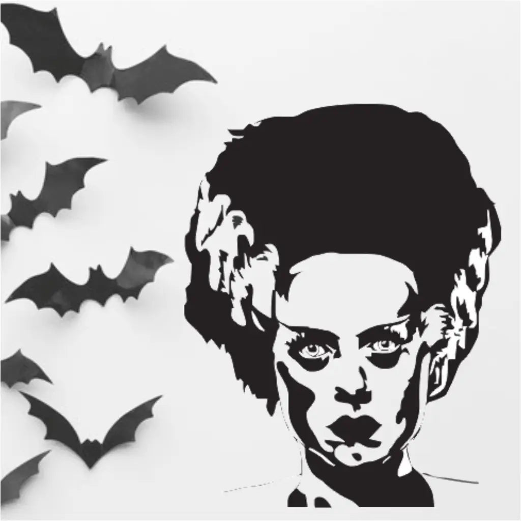 Large Bride Of Frankenstein Head Bust Decal