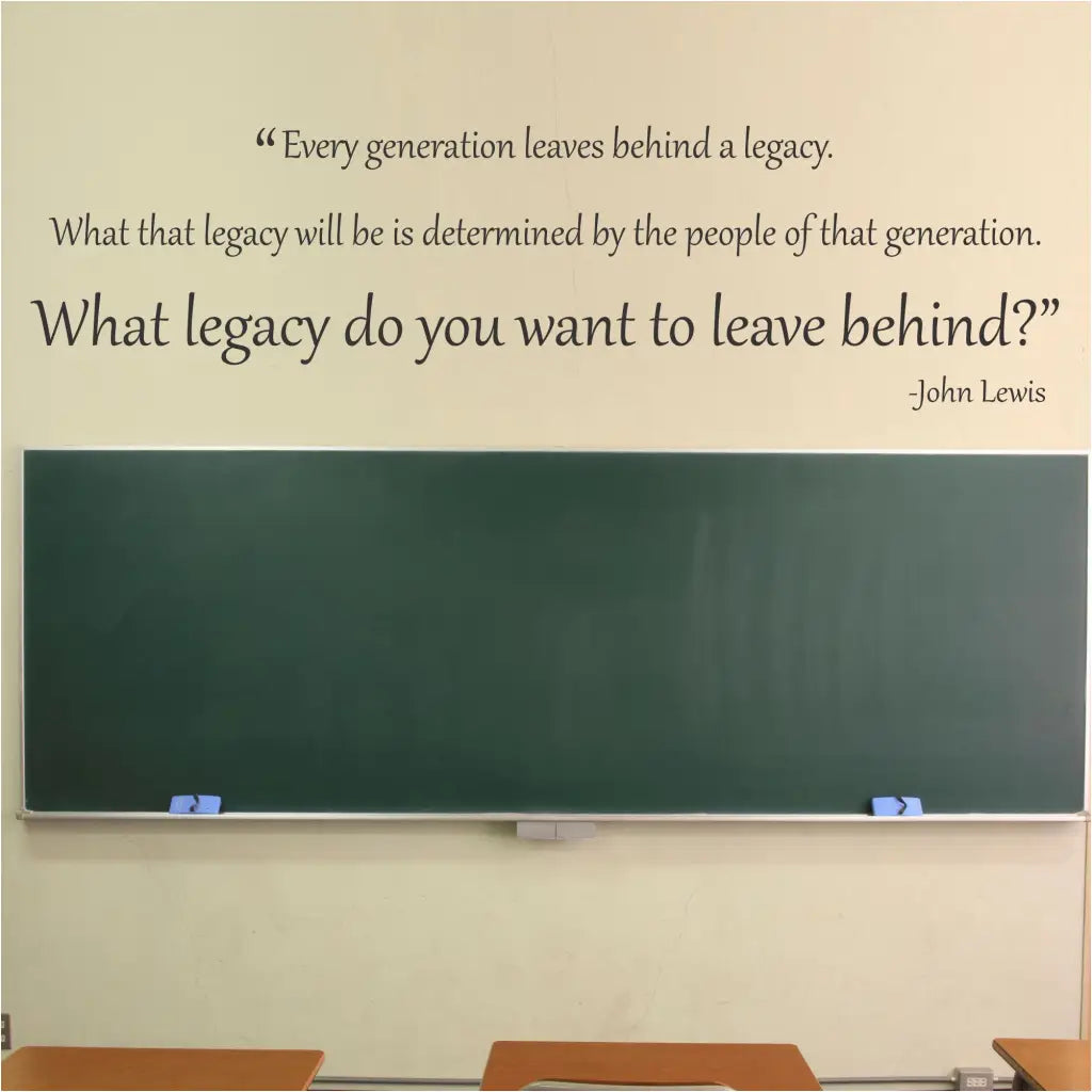 What Legacy Do You Want To Leave Behind John Lewis Wall Quote Decal