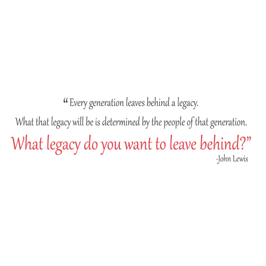 What Legacy Do You Want To Leave Behind John Lewis Wall Quote Decal